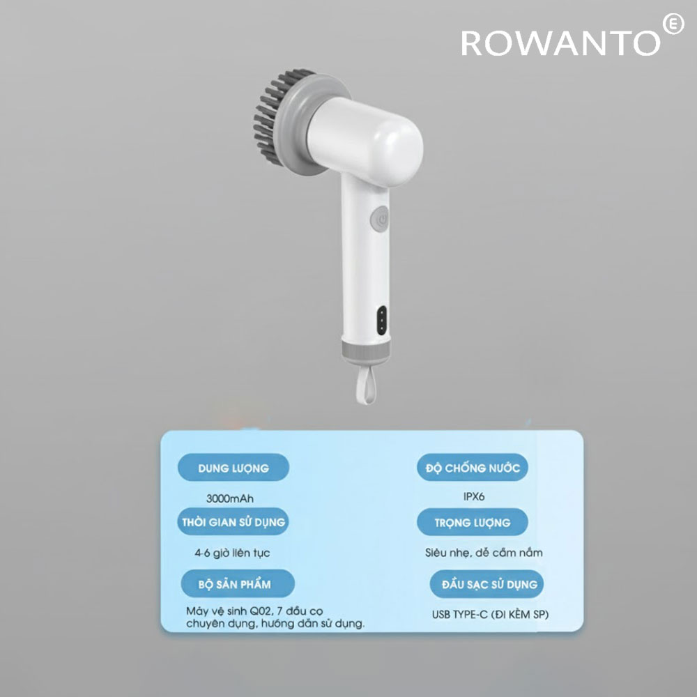Thông số kỹ thuật máy vệ sinh nhà cầm tay Rowanto Q02